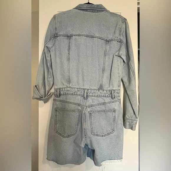 Zara Light Wash Denim Romper - Picture 2 of 2
